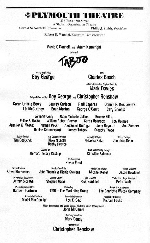 Taboo playbill 2